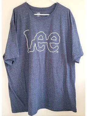 Lee Men's 3XL Regular Fit Blue Heathered T-Shirt Cotton Polyester Big & Tall